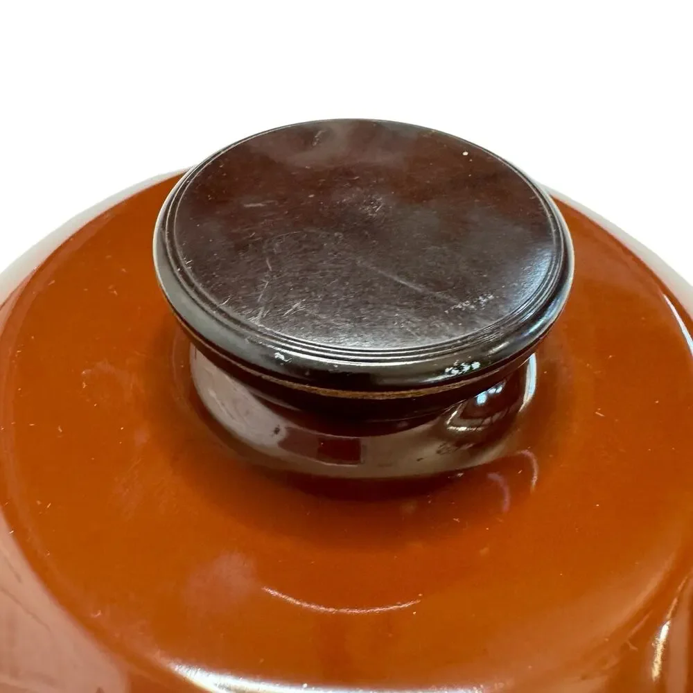SHOW PANS *NEW* Sanko 1qt Saucepan Cover Lid #2111 Brown Porcelain Steel Japan